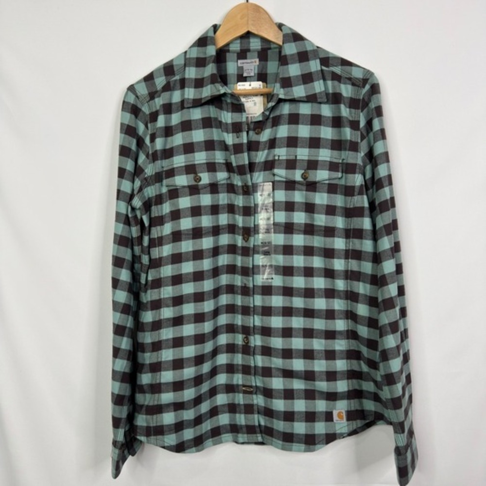Carhartt Hamilton Rugged Flex Long Sleeve Button Up Plaid Shirt Size M NWT - Picture 3 of 9